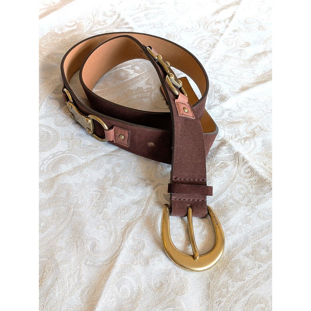 Michael Kors Genuine Leather Belt with Solid Brass hardware XL Vintage 90s